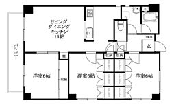 ヴォルジュ石手 3LDKの間取図画像
