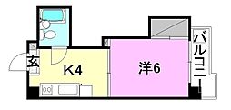レジデンス市駅南 1Kの間取図画像