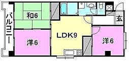 にきたつハイツ 3LDKの間取図画像
