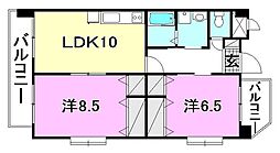 M3マンション 2LDKの間取図画像