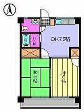 パストラルハイツ 402 号室｜愛媛県松山市朝生田町7丁目(賃貸マンション2DK・4階・38.88㎡)の写真 その2