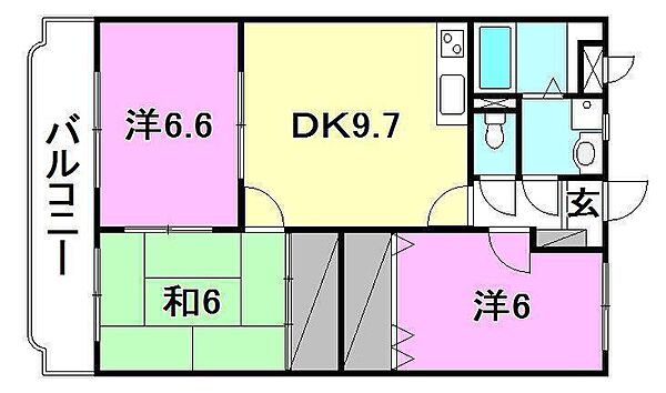 ユーミー平松 201 号室｜愛媛県松山市生石町(賃貸マンション3DK・2階・63.17㎡)の写真 その2