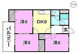 アイケンハイツ 3DKの間取図画像