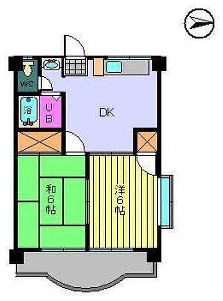 K、Yフラット 306 号室｜愛媛県松山市山越町(賃貸マンション2DK・3階・38.88㎡)の写真 その2