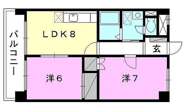 道後山本ビル 605 号室｜愛媛県松山市道後喜多町(賃貸マンション2LDK・5階・47.85㎡)の写真 その2