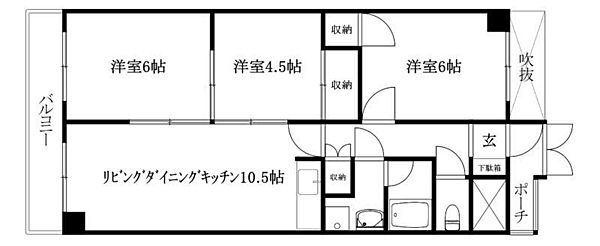 グレース姫原 505 号室｜愛媛県松山市姫原3丁目(賃貸マンション3LDK・5階・59.40㎡)の写真 その2