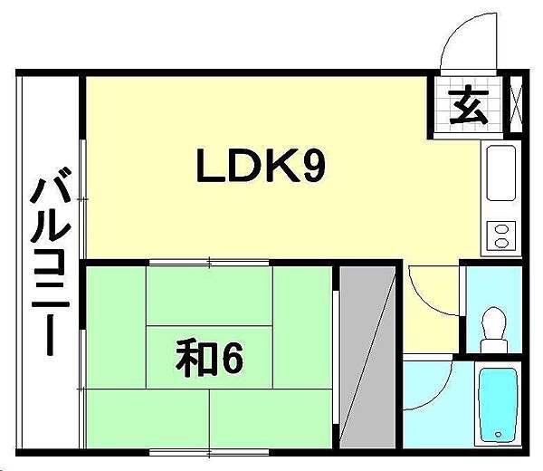 シャトル北久米 1-201 号室｜愛媛県松山市北久米町(賃貸アパート1LDK・2階・35.64㎡)の写真 その2