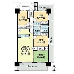 ドゥエル若草 2階4LDKの間取り