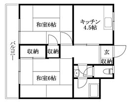 大立ハイツ 201 号室 ｜ 愛媛県東温市志津川（賃貸アパート2K・2階・38.00㎡） その1