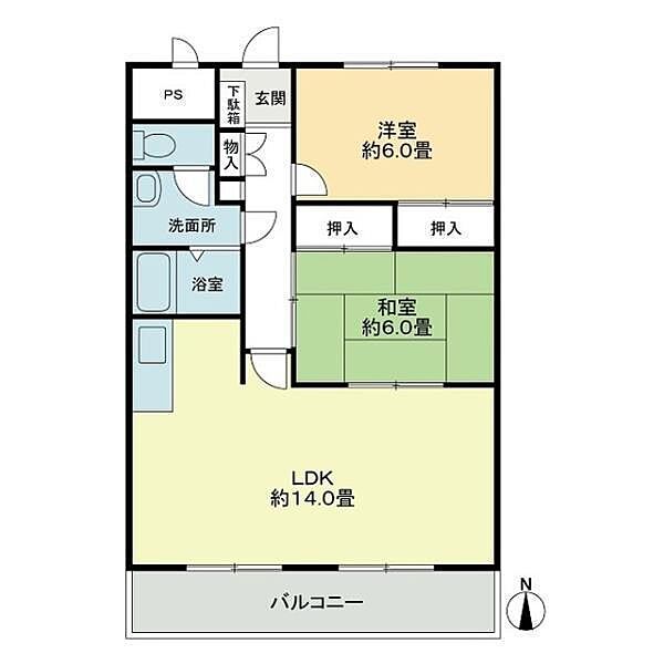 オーキッドテラス志津川 405 号室｜愛媛県東温市志津川(賃貸マンション2LDK・4階・62.70㎡)の写真 その2