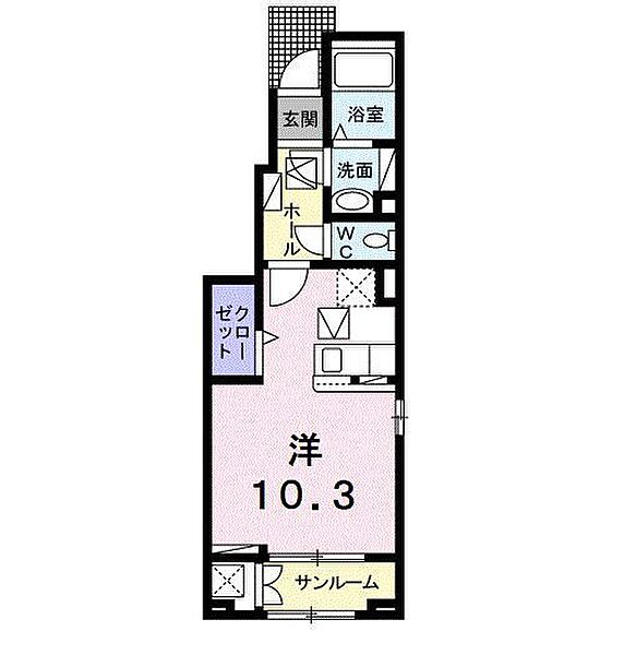 アンジュー北吉井　Ｂ 101 号室｜愛媛県東温市樋口(賃貸アパート1R・1階・32.43㎡)の写真 その2