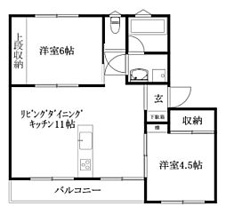 ブリューメハイム 2LDKの間取図画像