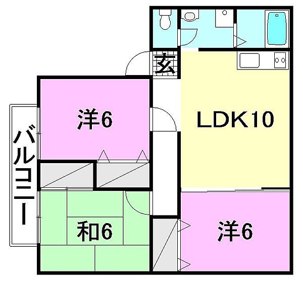 サンガーデン西長戸　Ａ棟 103 号室｜愛媛県松山市西長戸町(賃貸アパート3LDK・1階・66.83㎡)の写真 その2