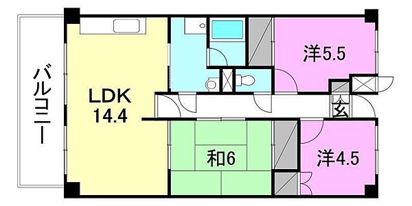 エル．エスパシオ 302 号室｜愛媛県東温市志津川(賃貸マンション3LDK・3階・70.15㎡)の写真 その2