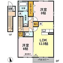 カーサ城北 C201 号室 ｜ 愛媛県松山市馬木町（賃貸アパート2LDK・2階・68.70㎡） その2