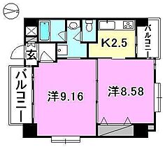 ウインドパレス歩行町 602 号室 ｜ 愛媛県松山市歩行町2丁目（賃貸マンション2K・6階・41.86㎡） その2