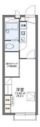 レオパレス南江戸 1Kの間取図画像