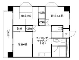 ゴトービルNo.7 3DKの間取図画像