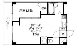 メゾン川吾 1LDKの間取図画像