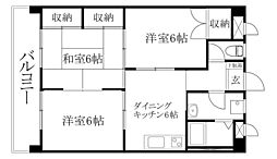 コーポ久枝 2LDKの間取図画像