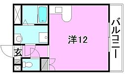 ベルメゾン畑寺 ワンルームの間取図画像