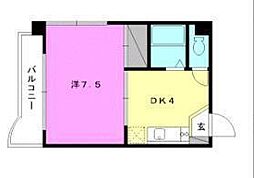 エリフェット松山 1DKの間取図画像