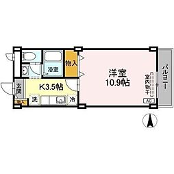 リビングアレイ・K 1Kの間取図画像