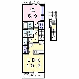 マンテーレ 1LDKの間取図画像