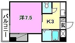 クレッシェンド 1Kの間取図画像