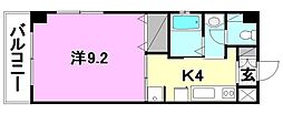ブラウンハイム朝生田 1Kの間取図画像