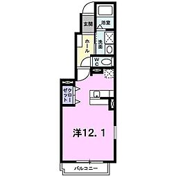 パストラーレ道後A ワンルームの間取図画像