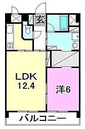 ネバーランド 1LDKの間取図画像