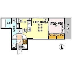 ベルナシェンテ南松山 1LDKの間取図画像