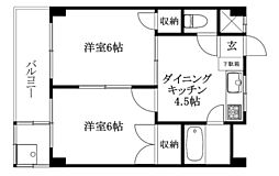 メゾン川吾 2DKの間取図画像