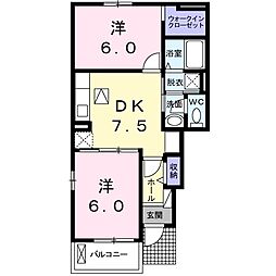 サーペンスセルペンス2 2DKの間取図画像