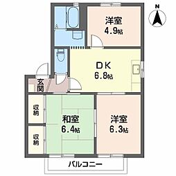 ヴェルディ白石C 3DKの間取図画像