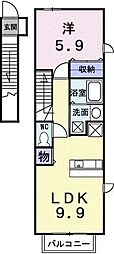 アイ・ビーコートC 1LDKの間取図画像