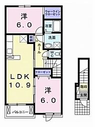サーペンスセルペンス2 2LDKの間取図画像