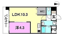 メイフェア南江戸プレミアム 1LDKの間取図画像