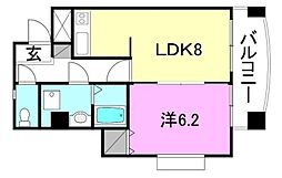 サンシャイン姫原 1LDKの間取図画像