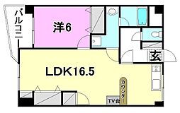 セントラルハイム壱番館 1LDKの間取図画像