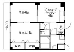 エクセル12 2DKの間取図画像