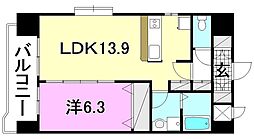 ロイヤルステージフジワラ 1LDKの間取図画像