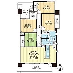 サーパス市駅南 4LDKの間取図画像