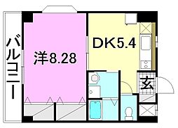 プレジール 1DKの間取図画像