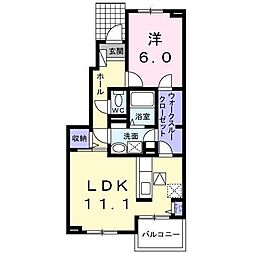 ル・カルプ・ポルト・ボヌール 1LDKの間取図画像