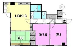 ハイツキジヤ 3LDKの間取図画像