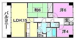 グラシアス道後 3LDKの間取図画像