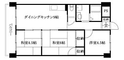 ハイツモンレーブ 3DKの間取図画像