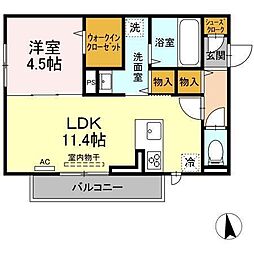 カトレア6 1LDKの間取図画像
